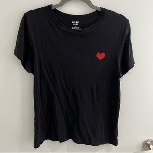 Sunday Best black t shirt with a heart